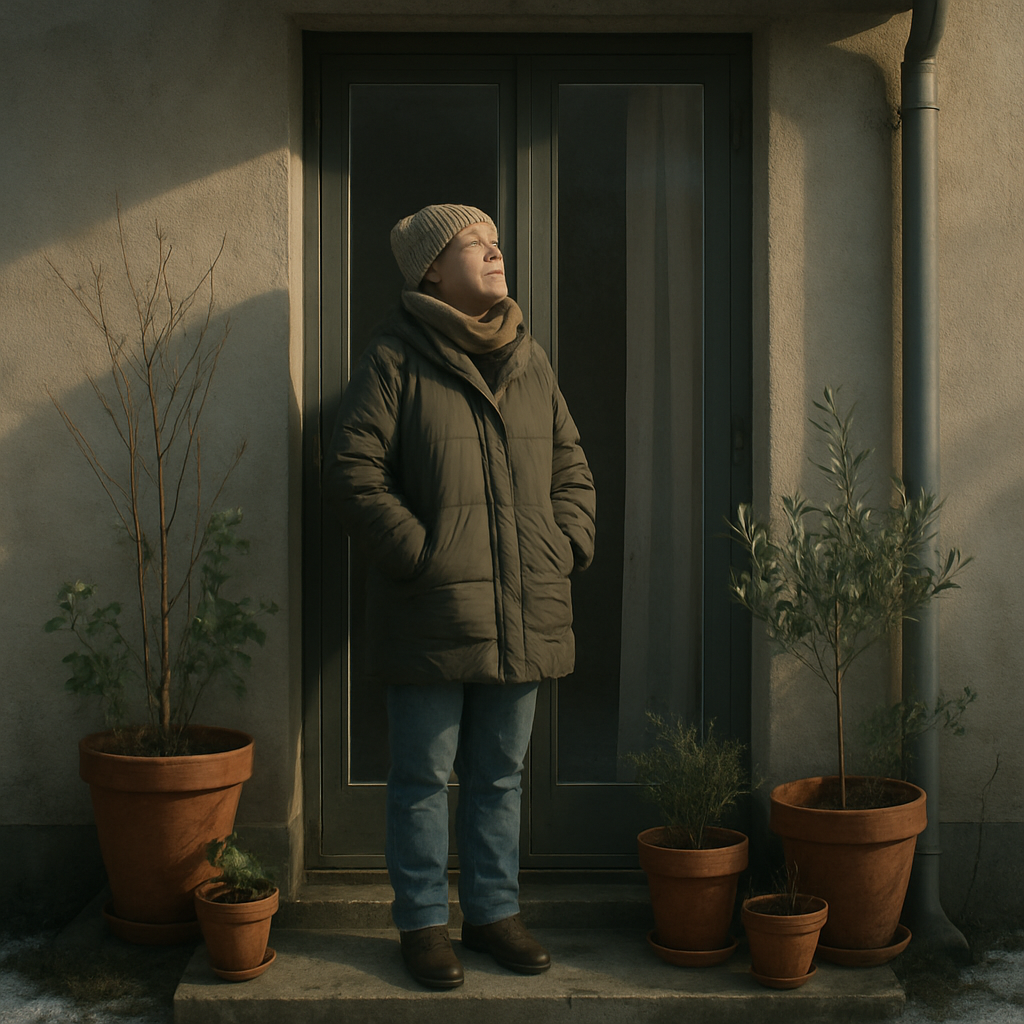 Person enjoying fresh air on a balcony using planet friendly mood boosters for seasonal blues