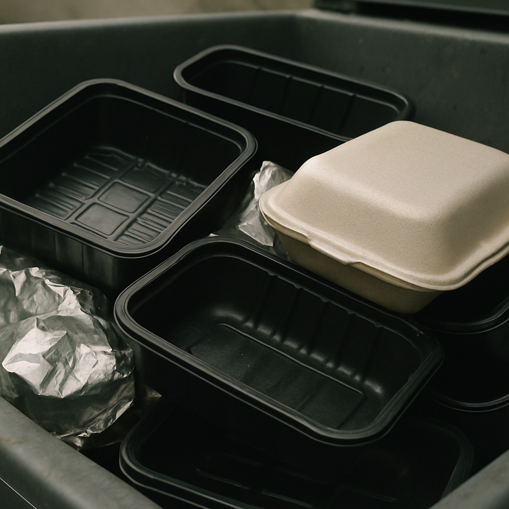 Black plastic takeaway containers contributing to takeaway food waste in the UK environment
